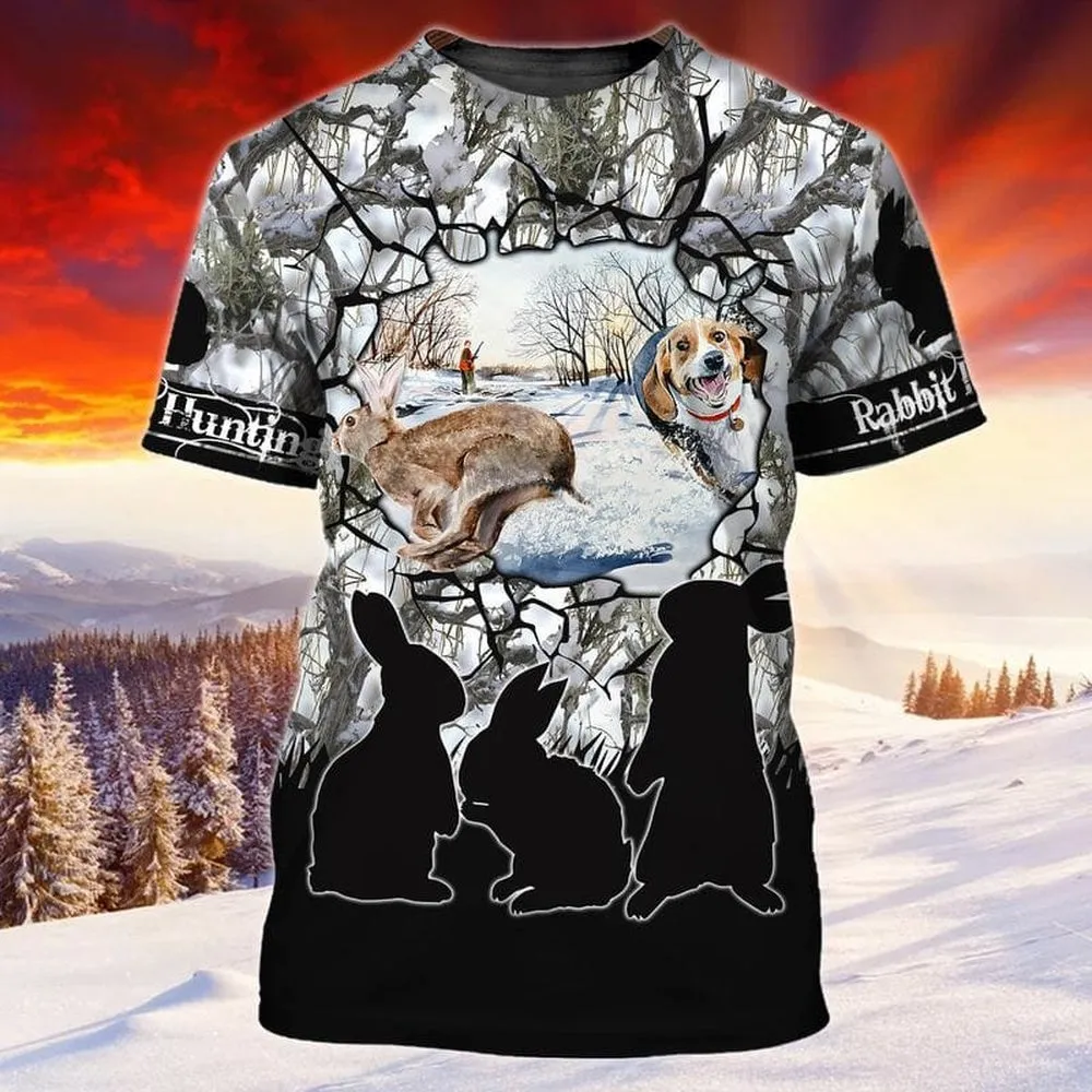 3D Dog T Shirts, Beagle Hunting All Over Print T-Shirt, Gift For Pet Loves