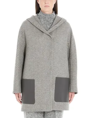 Agnona Hooded Contrast Pockets Coat