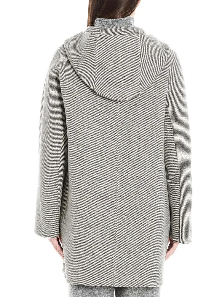 Agnona Hooded Contrast Pockets Coat
