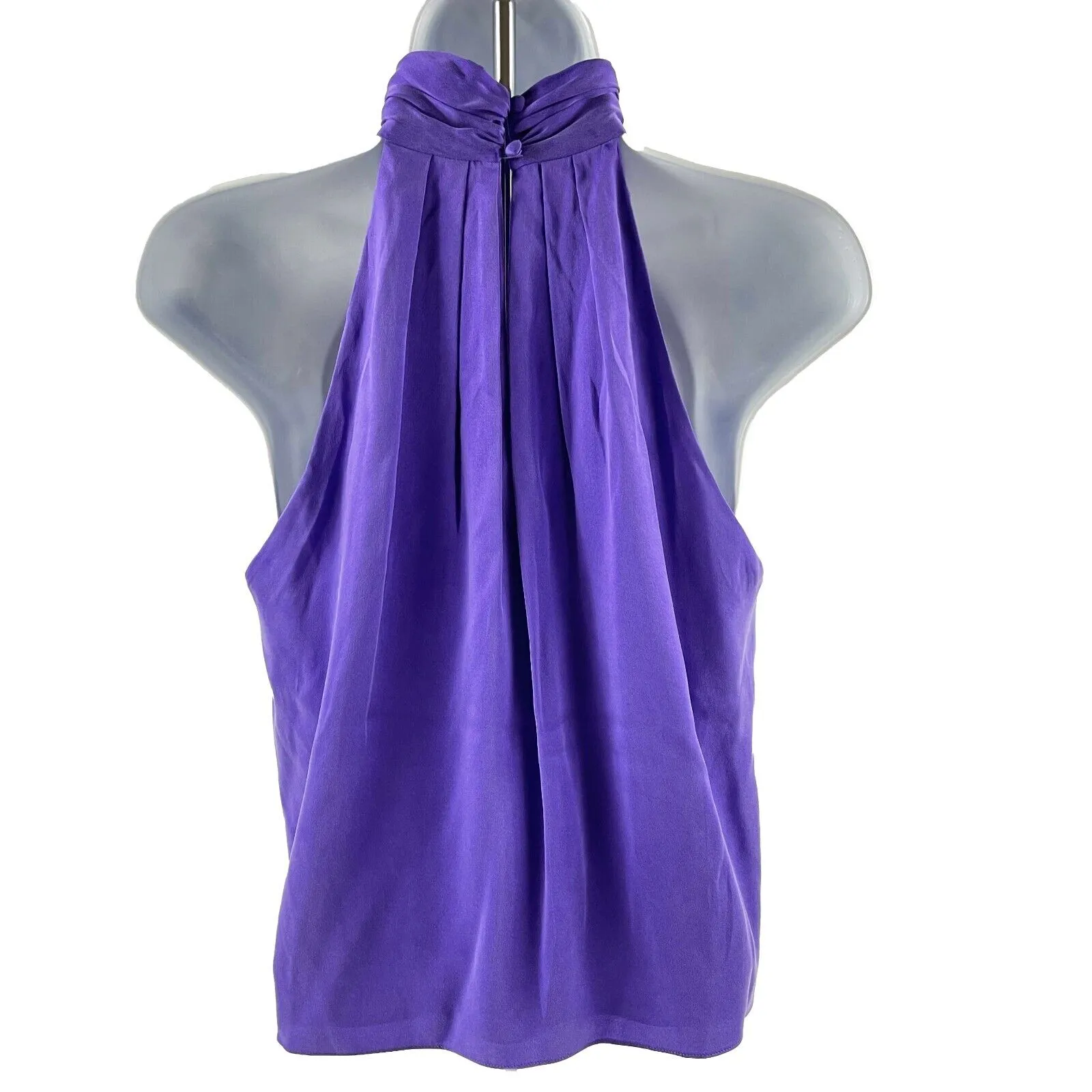 Alice   Olivia - New w/ Tags - Leia Tie Silk Halter Top Shirt Violet - XS