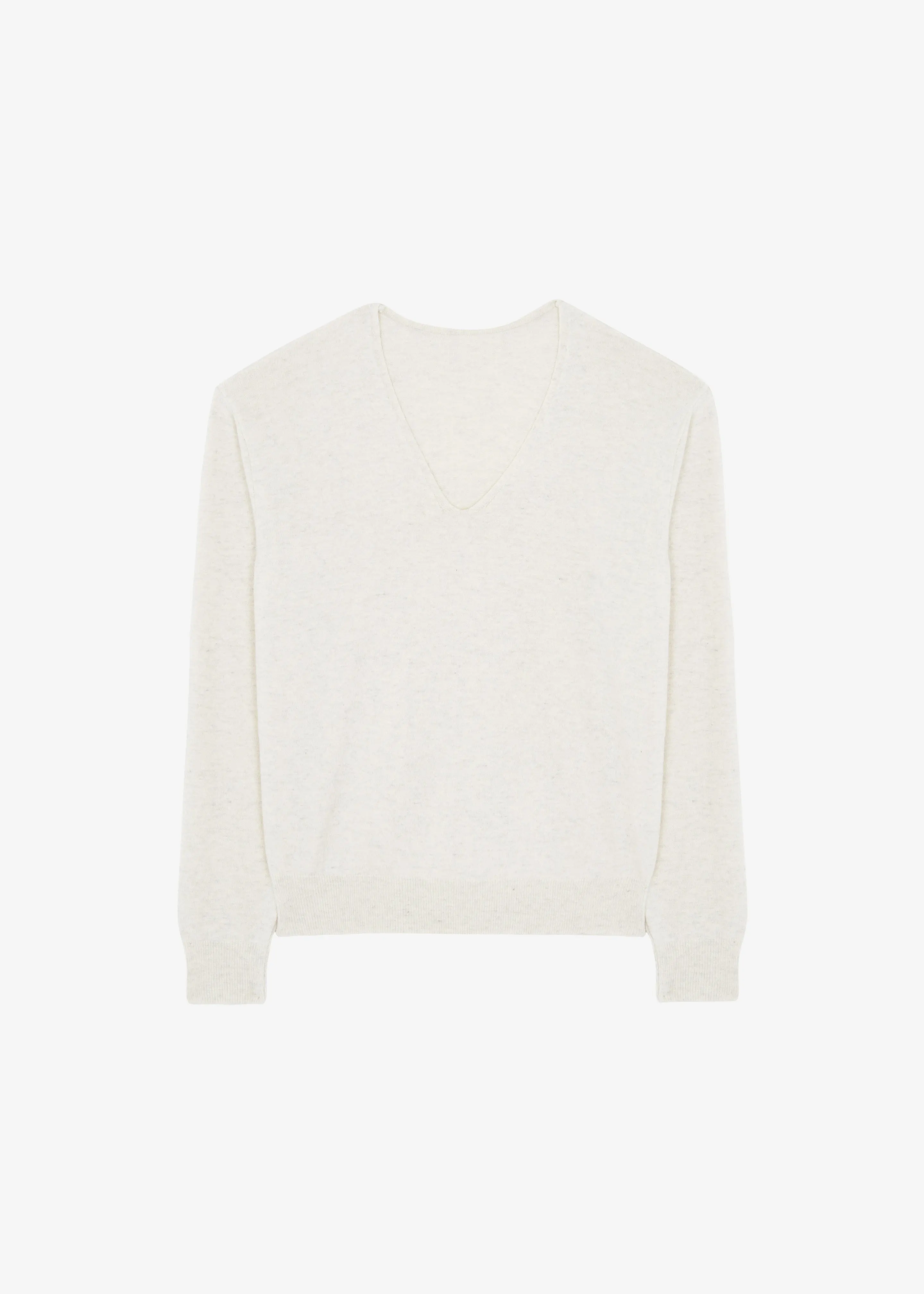 Ames V Neck Sweater - Oat Melange