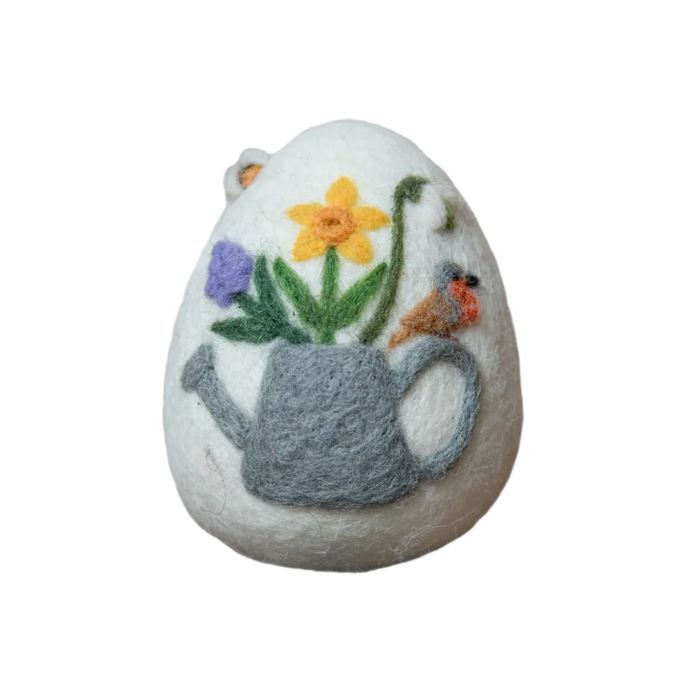 Artisan Easter Egg Vase with Flower