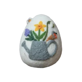 Artisan Easter Egg Vase with Flower
