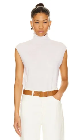 Autumn Cashmere Sleeveless Funnel Neck in White