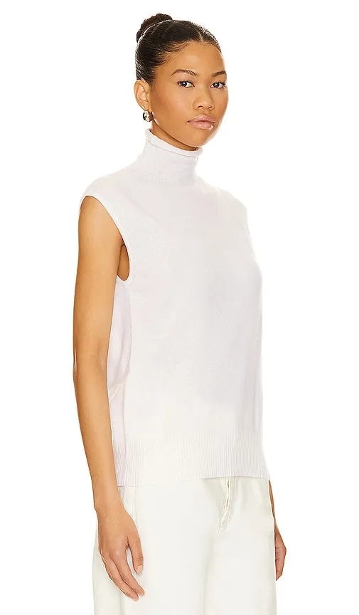 Autumn Cashmere Sleeveless Funnel Neck in White
