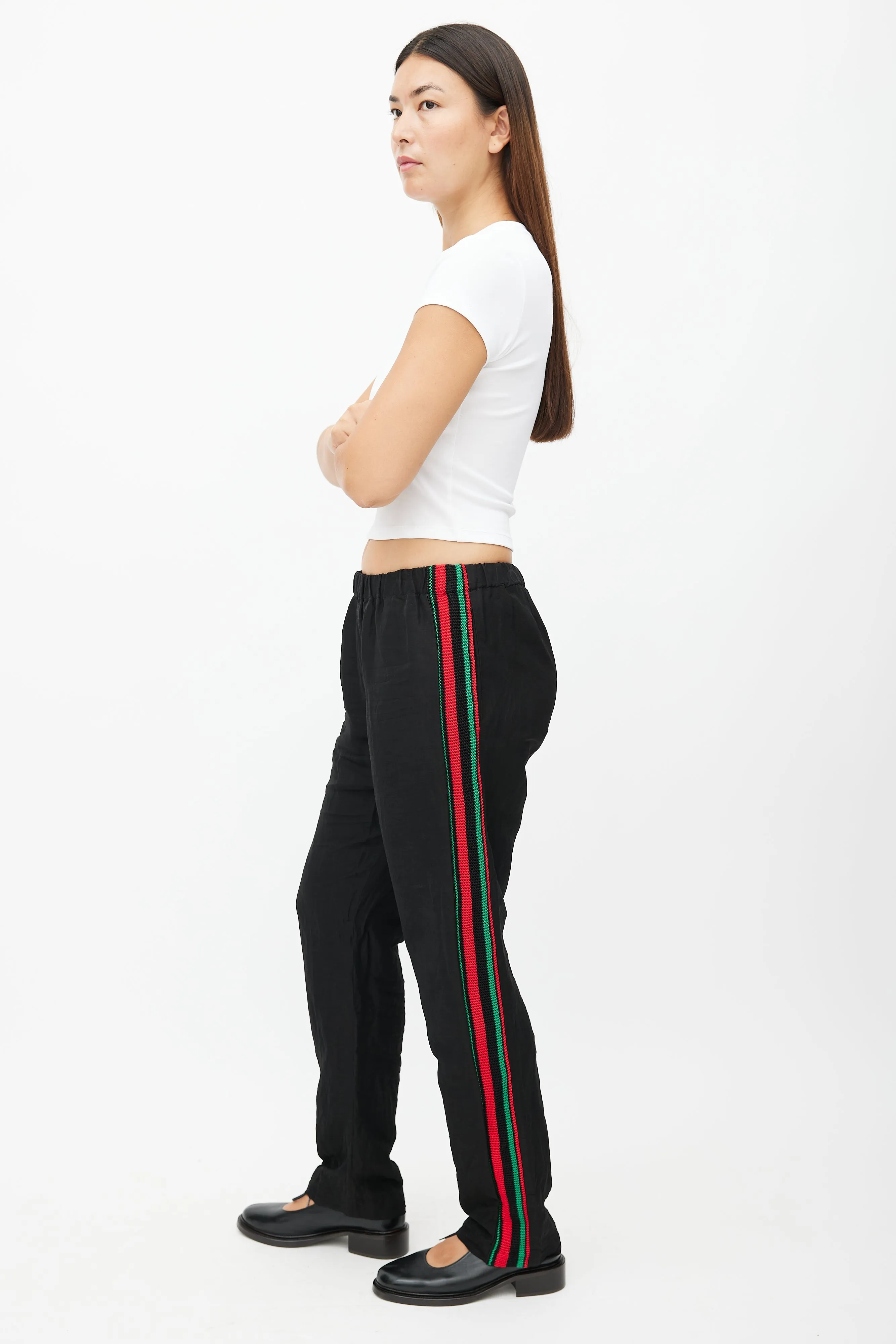 Black & Multicolour Knit Linen Trouser