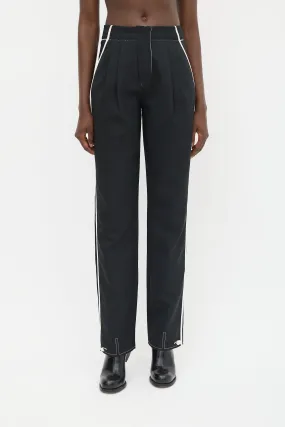 Black & White Striped Tuxedo Trouser