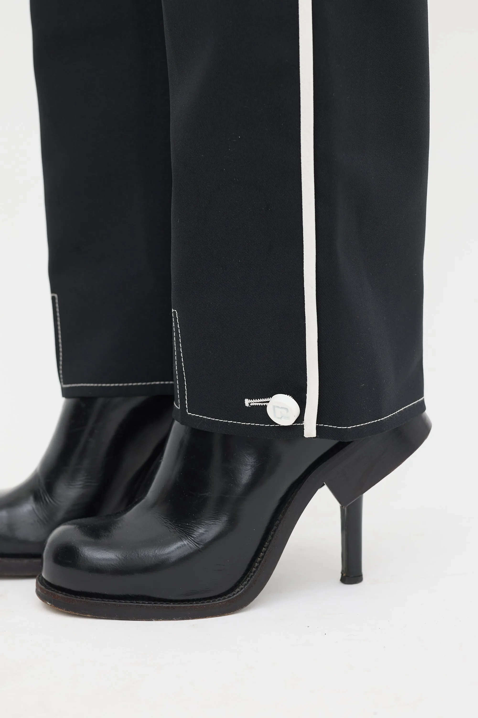 Black & White Striped Tuxedo Trouser