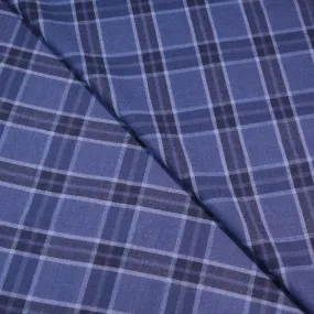 Blue Plaid Luxury Cashmere and Wool Holland & Sherry Fabric