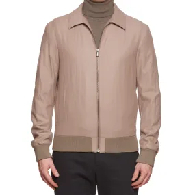 Bottega Veneta Mens Medium Size Tan Cashmere Flight Bomber Jacket - EU 50/US