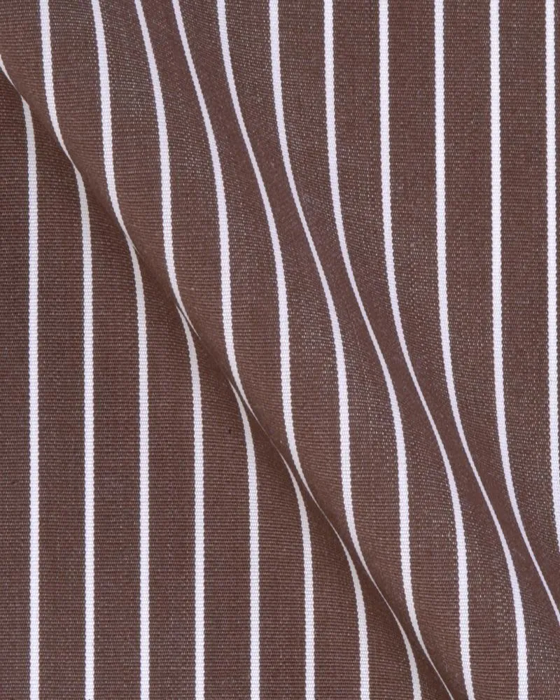 Canclini Argento Brown Stripe Shirt 3030.w2900.0041.f03