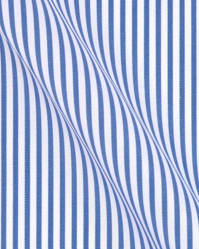 Canclini Argento Navy Blue Stripe Shirt 3030.w110.0003.f03