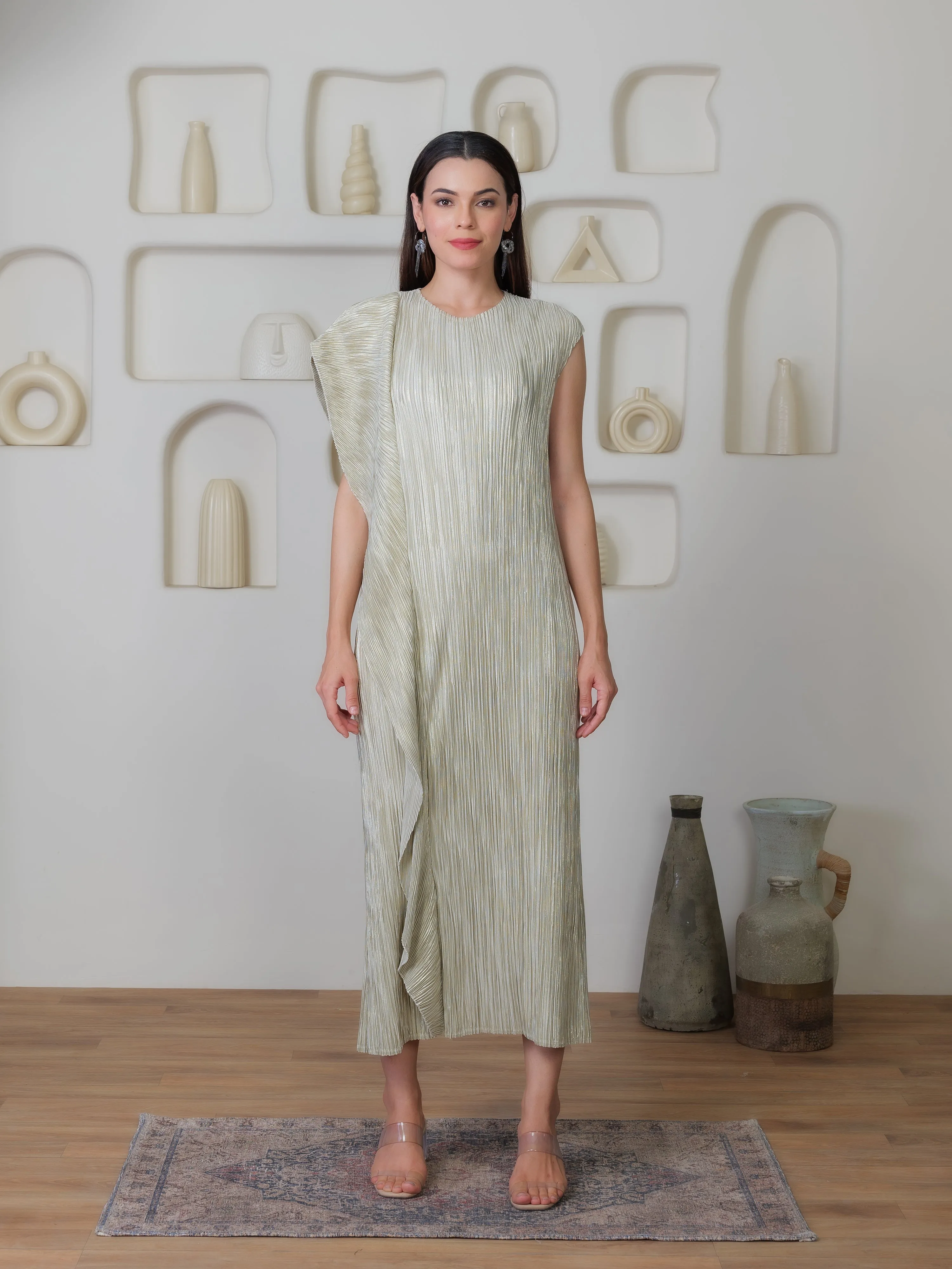 Cascade Metallic Dress