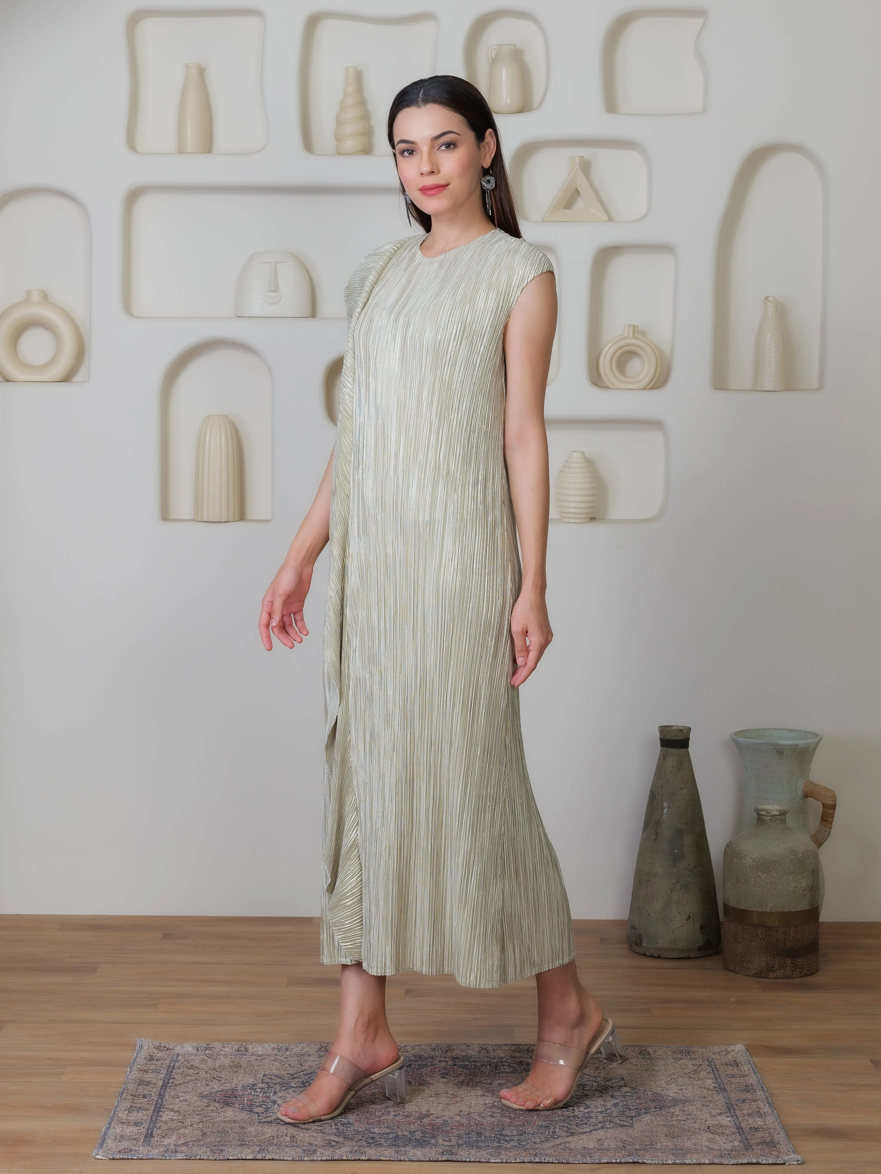 Cascade Metallic Dress