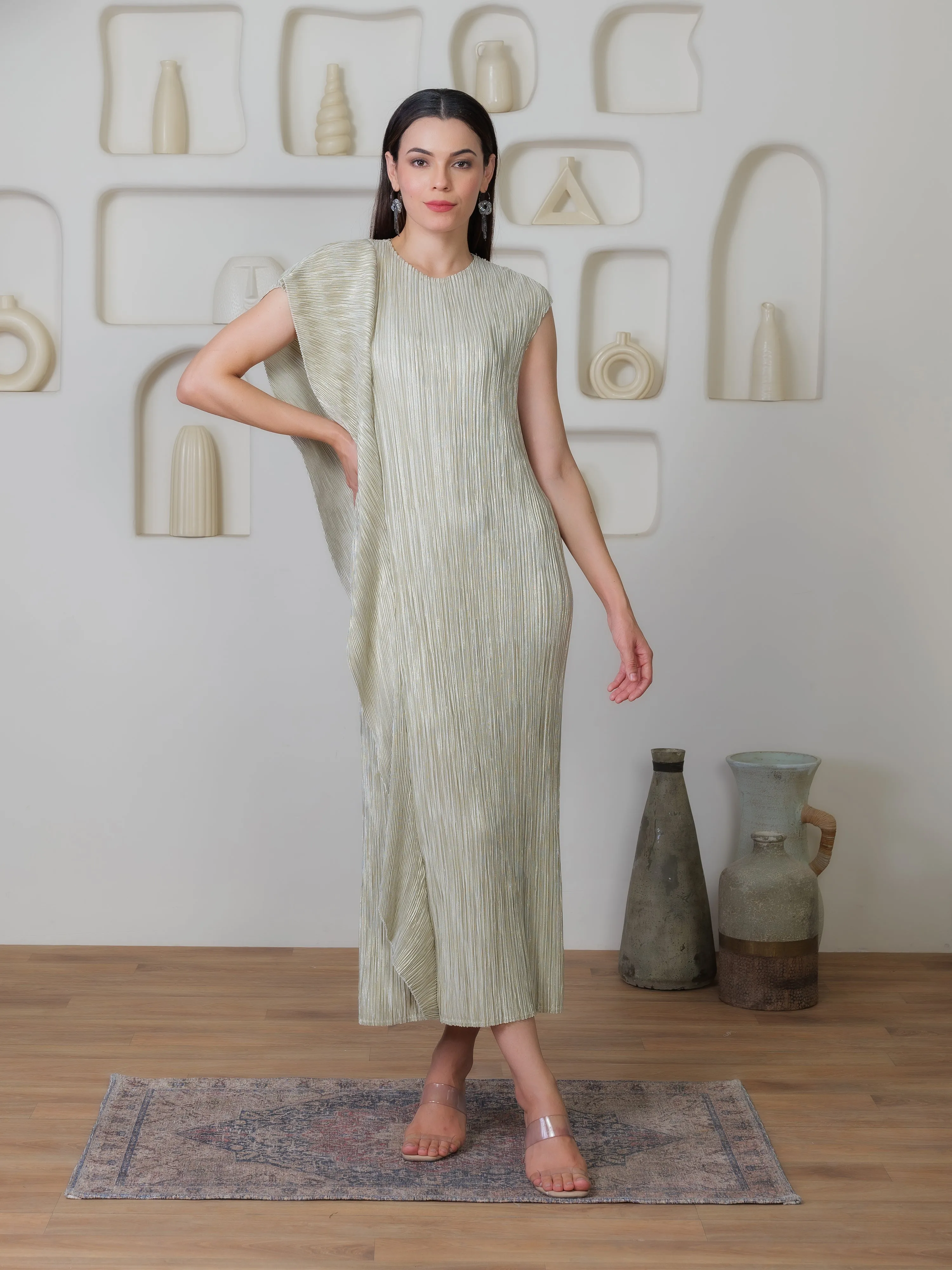 Cascade Metallic Dress