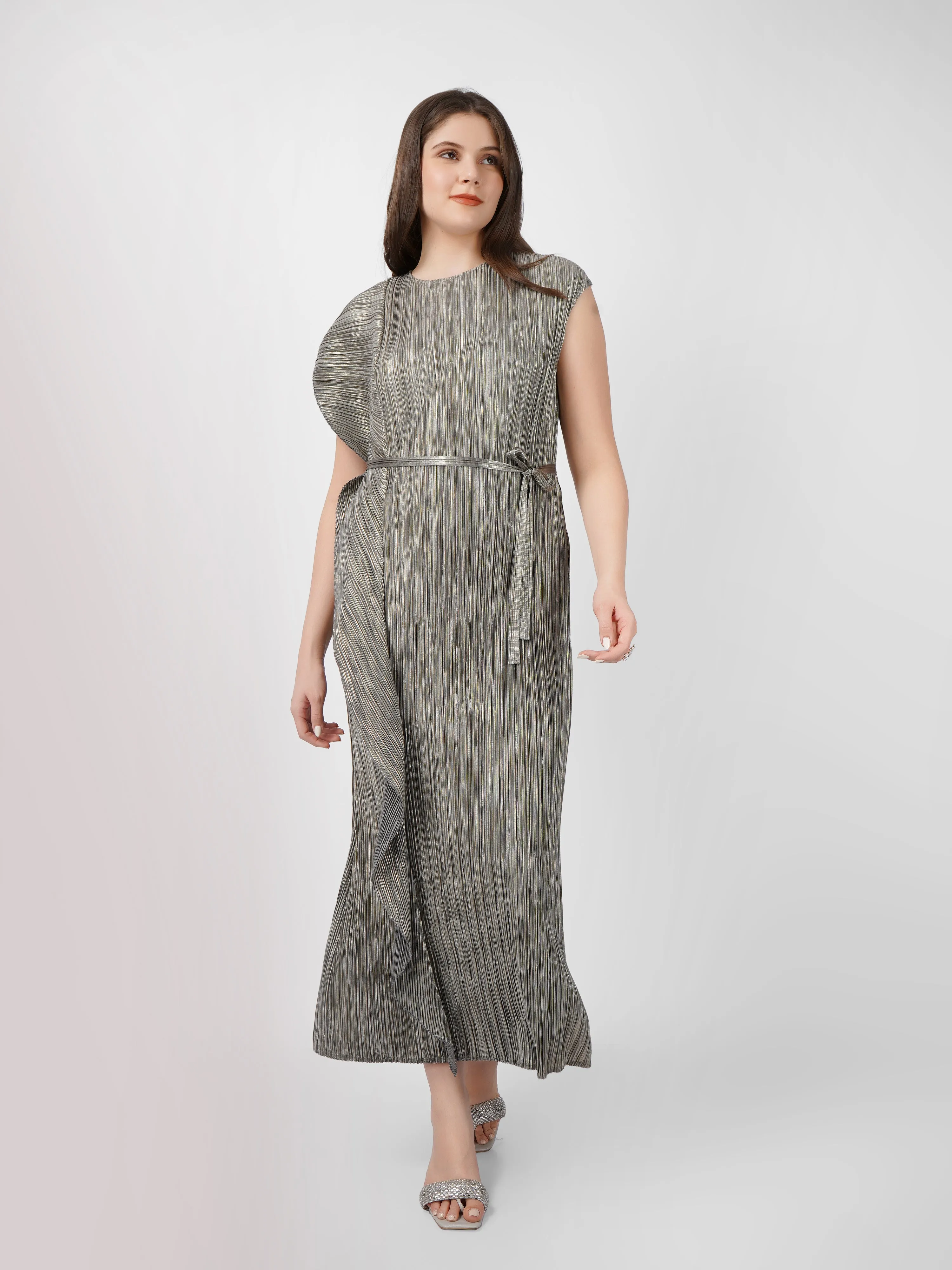 Cascade Metallic Dress