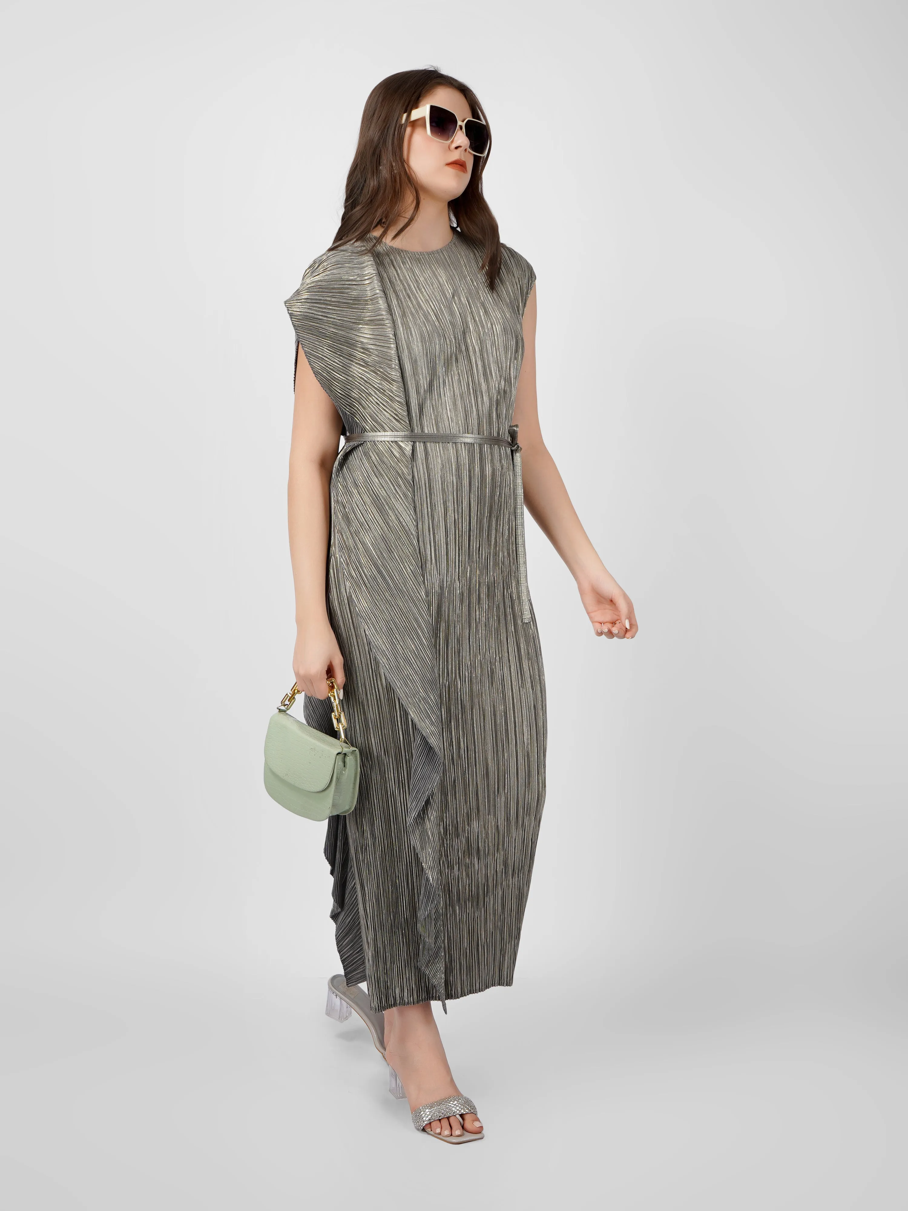 Cascade Metallic Dress