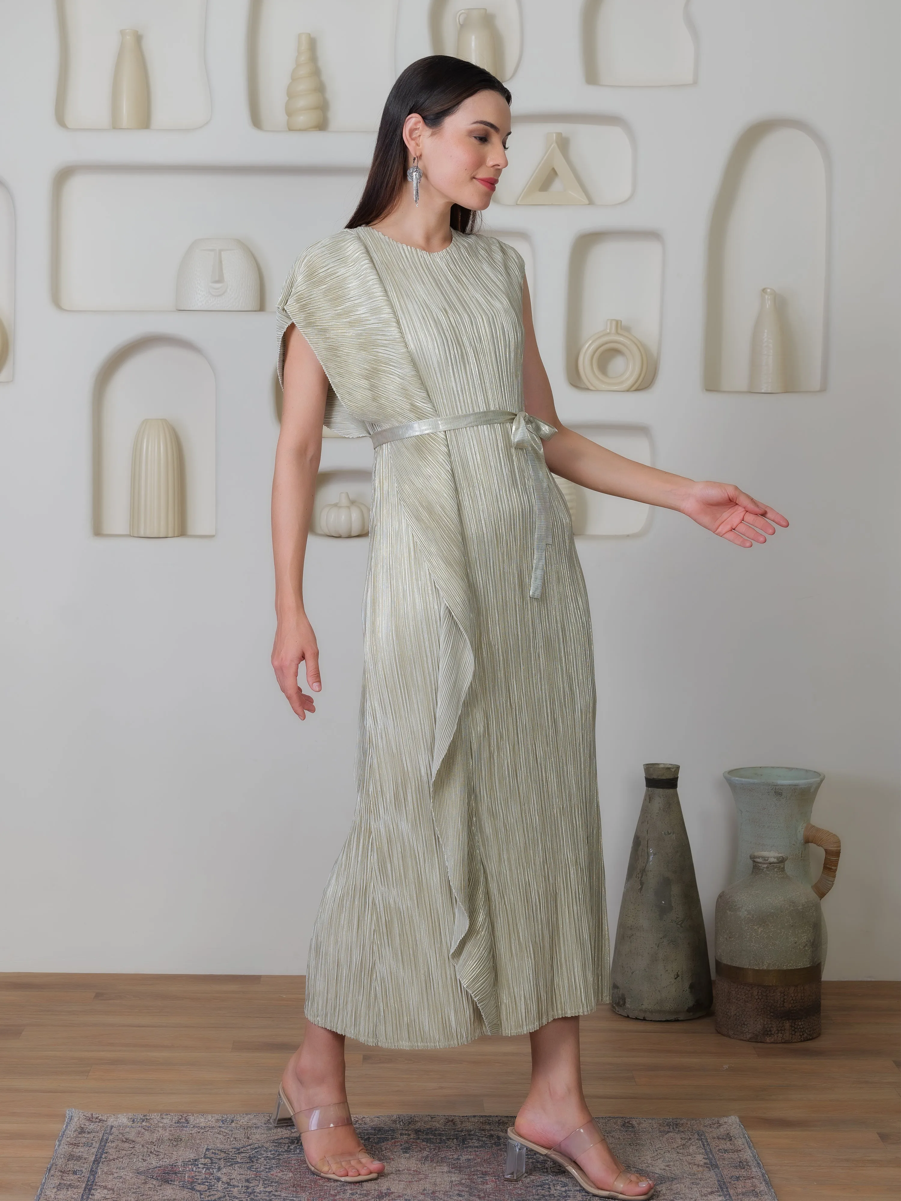 Cascade Metallic Dress