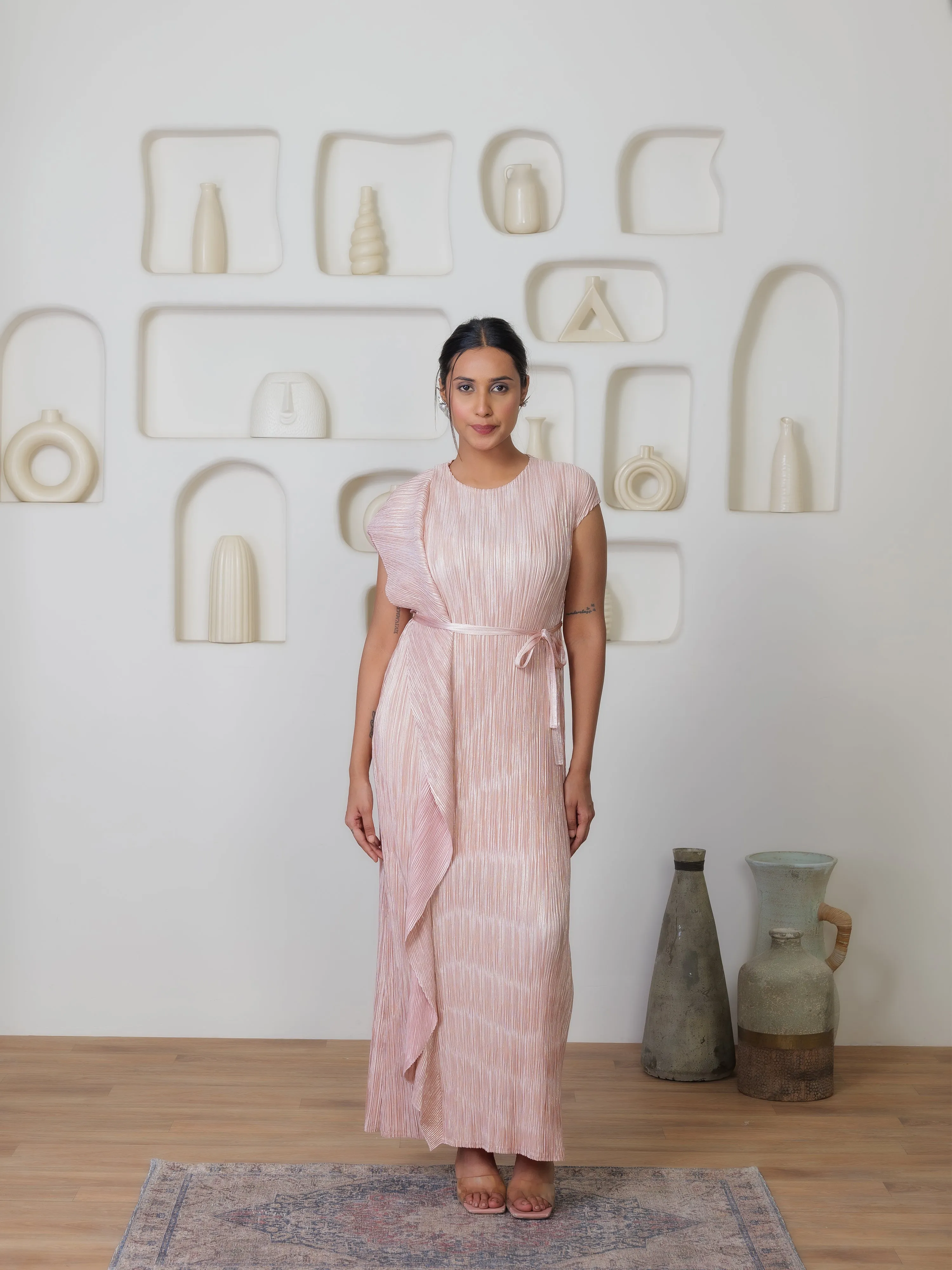 Cascade Metallic Dress