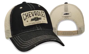 Chevrolet Black Heavy Wash Denim Cap