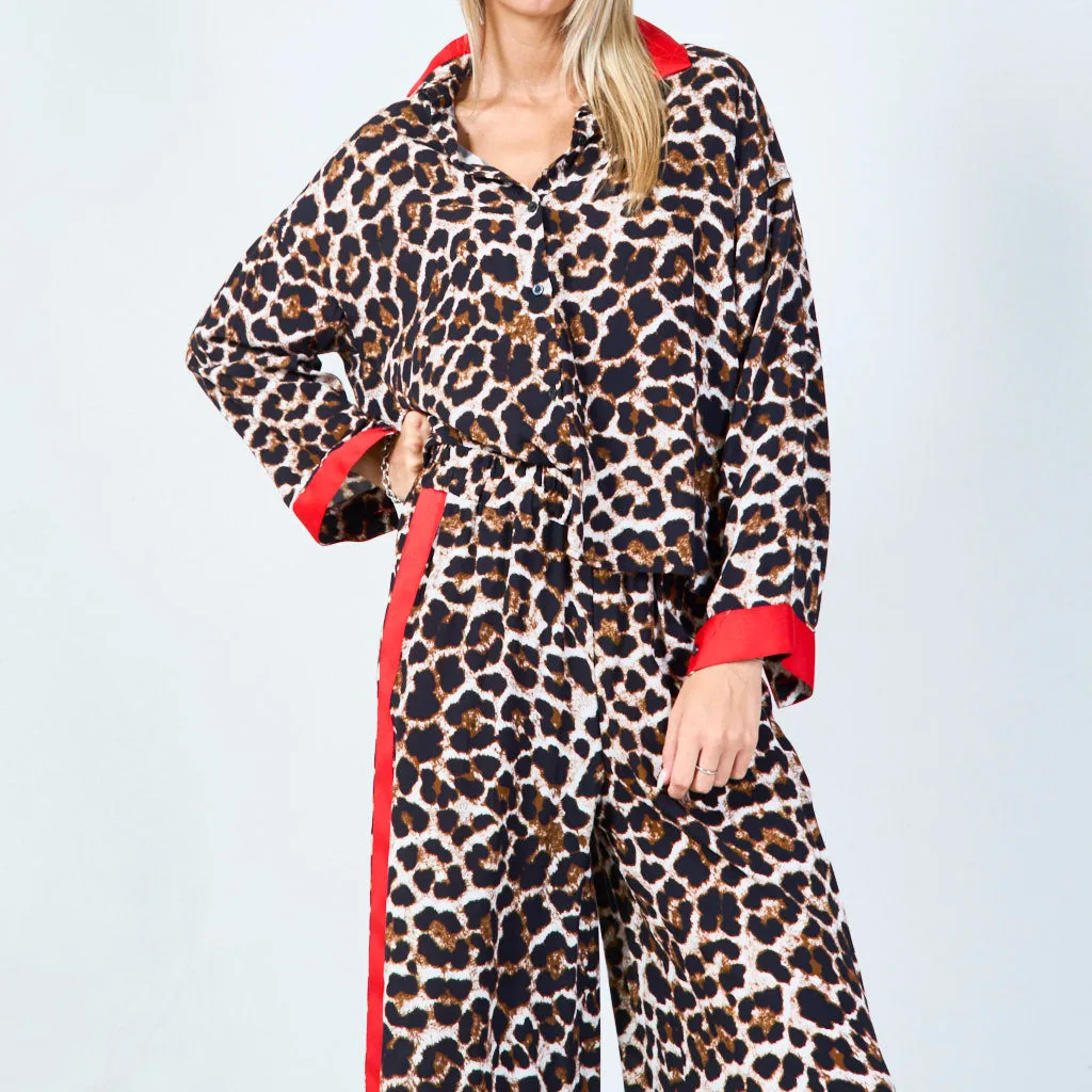 Chic leopard print set with bold accents wholesale