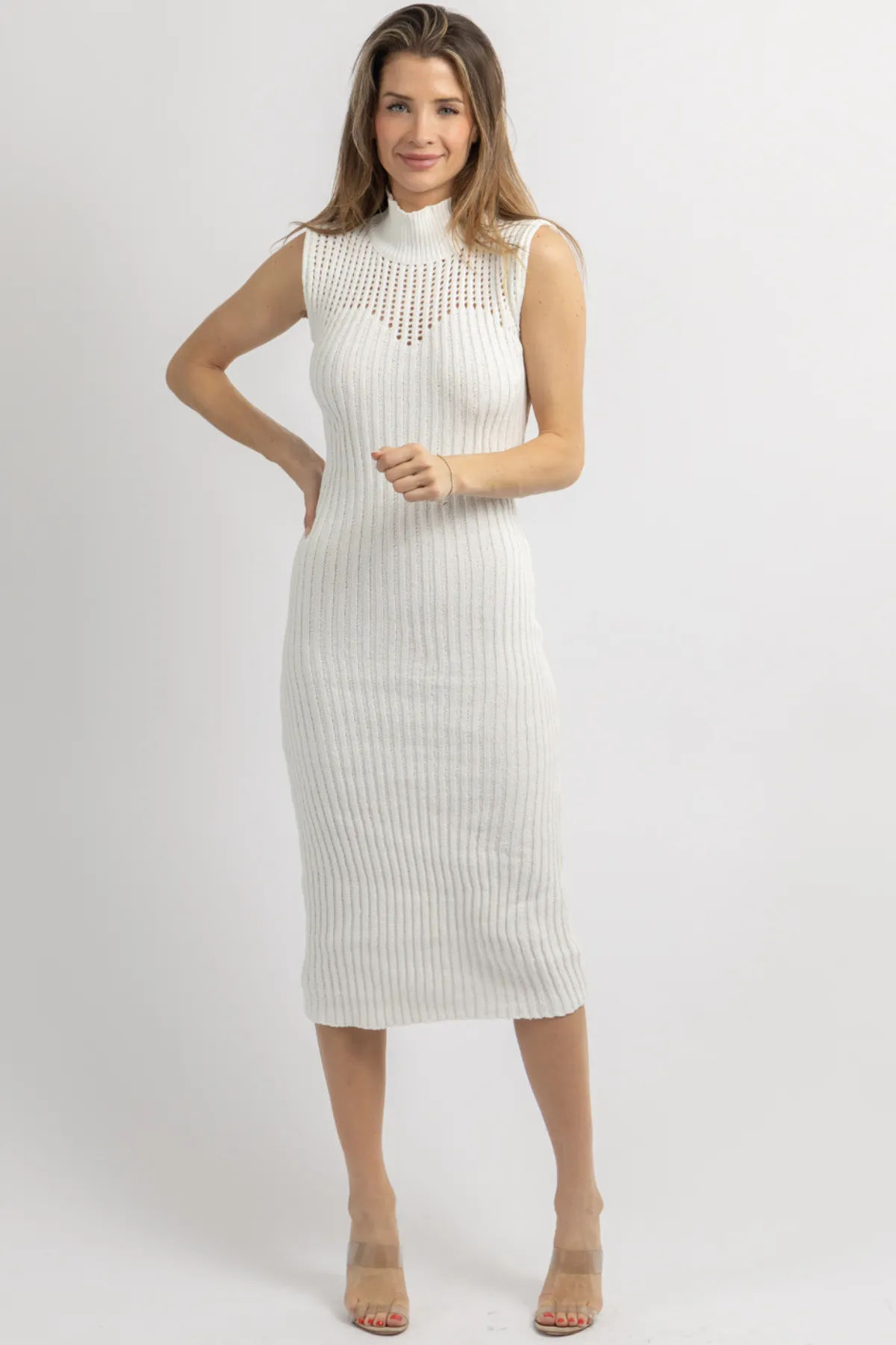 CLASSIC CHENILLE IVORY MAXI DRESS