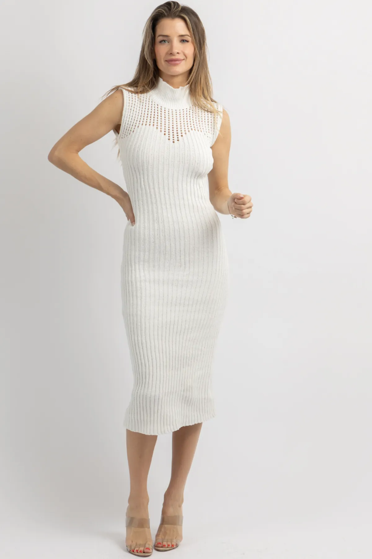 CLASSIC CHENILLE IVORY MAXI DRESS