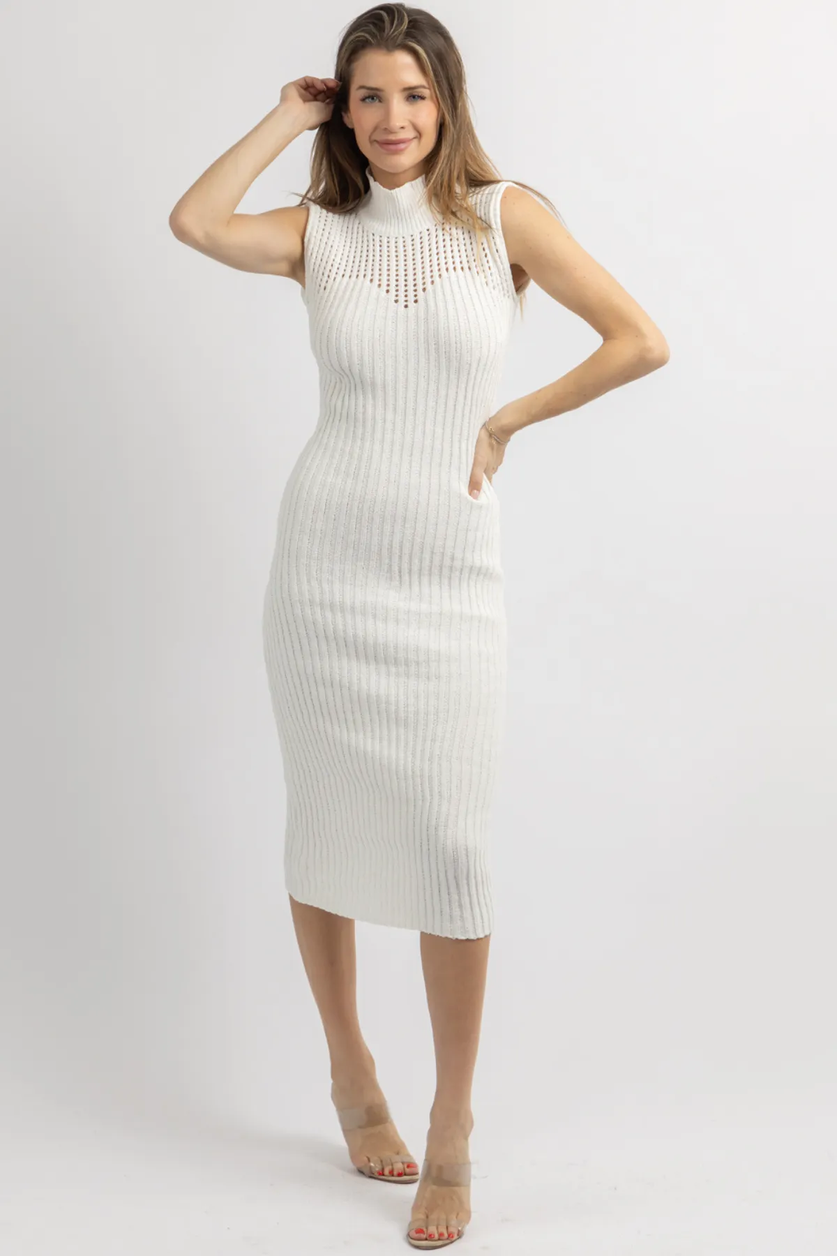 CLASSIC CHENILLE IVORY MAXI DRESS