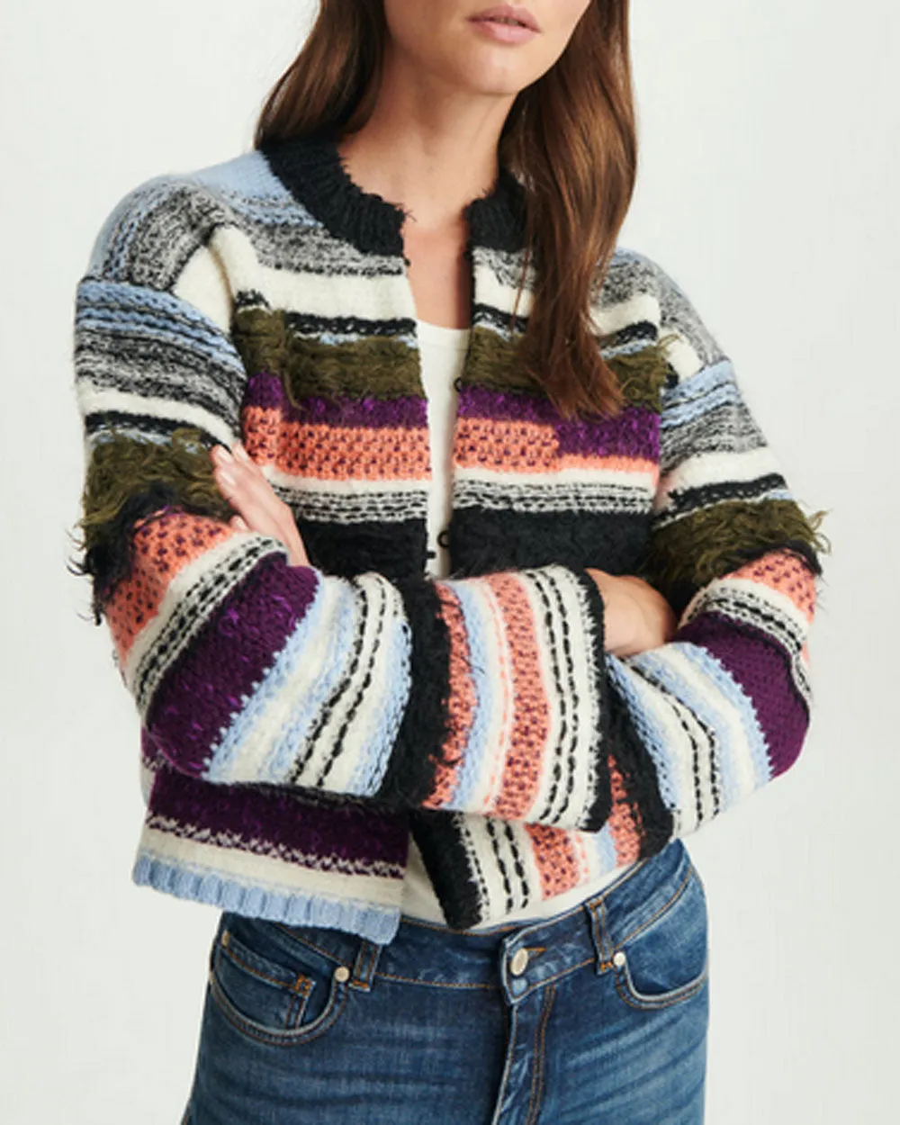 Colorful Fusion Stripe Cardigan