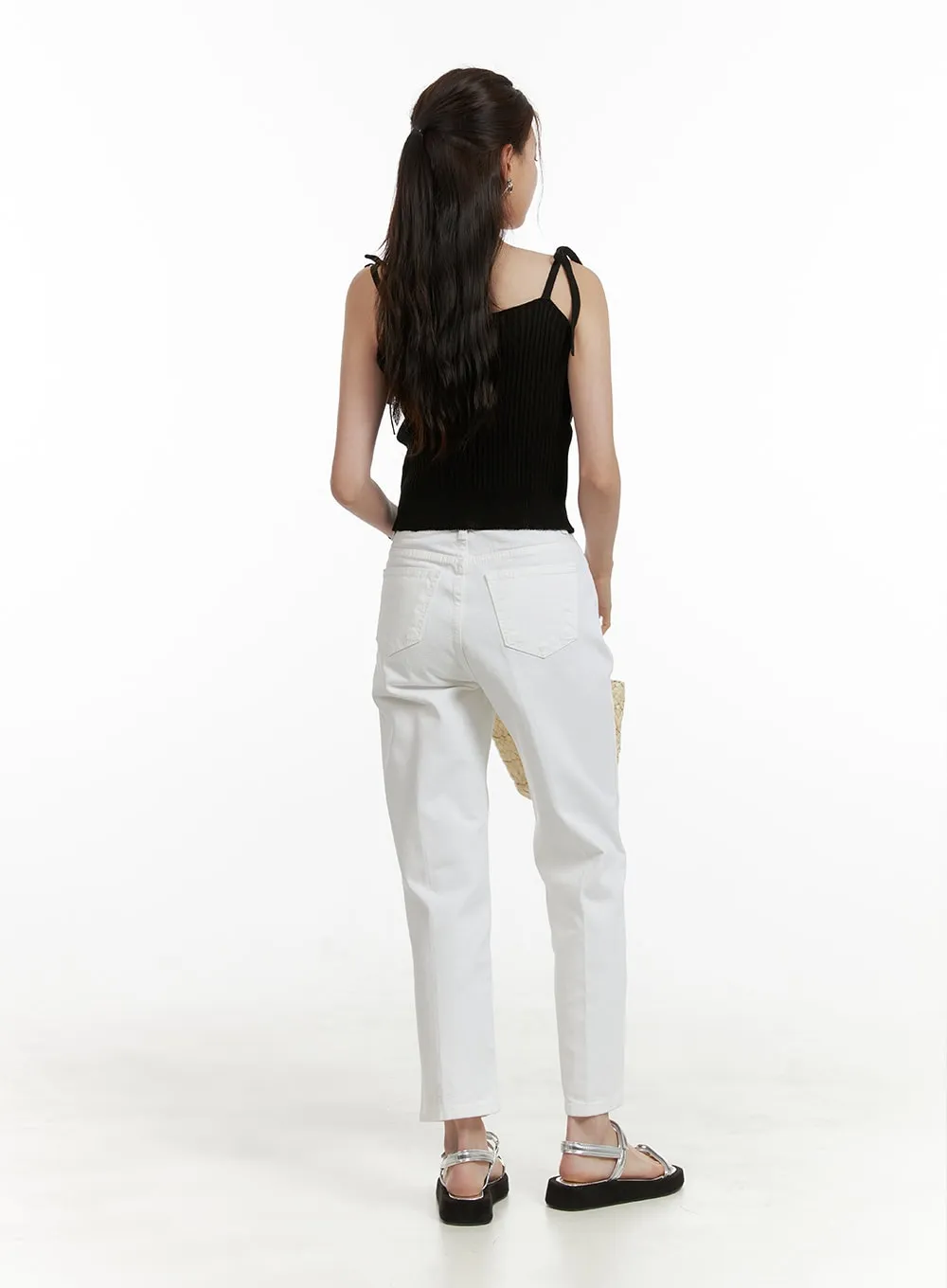 Cotton Crop Straight Fit Pants OU413