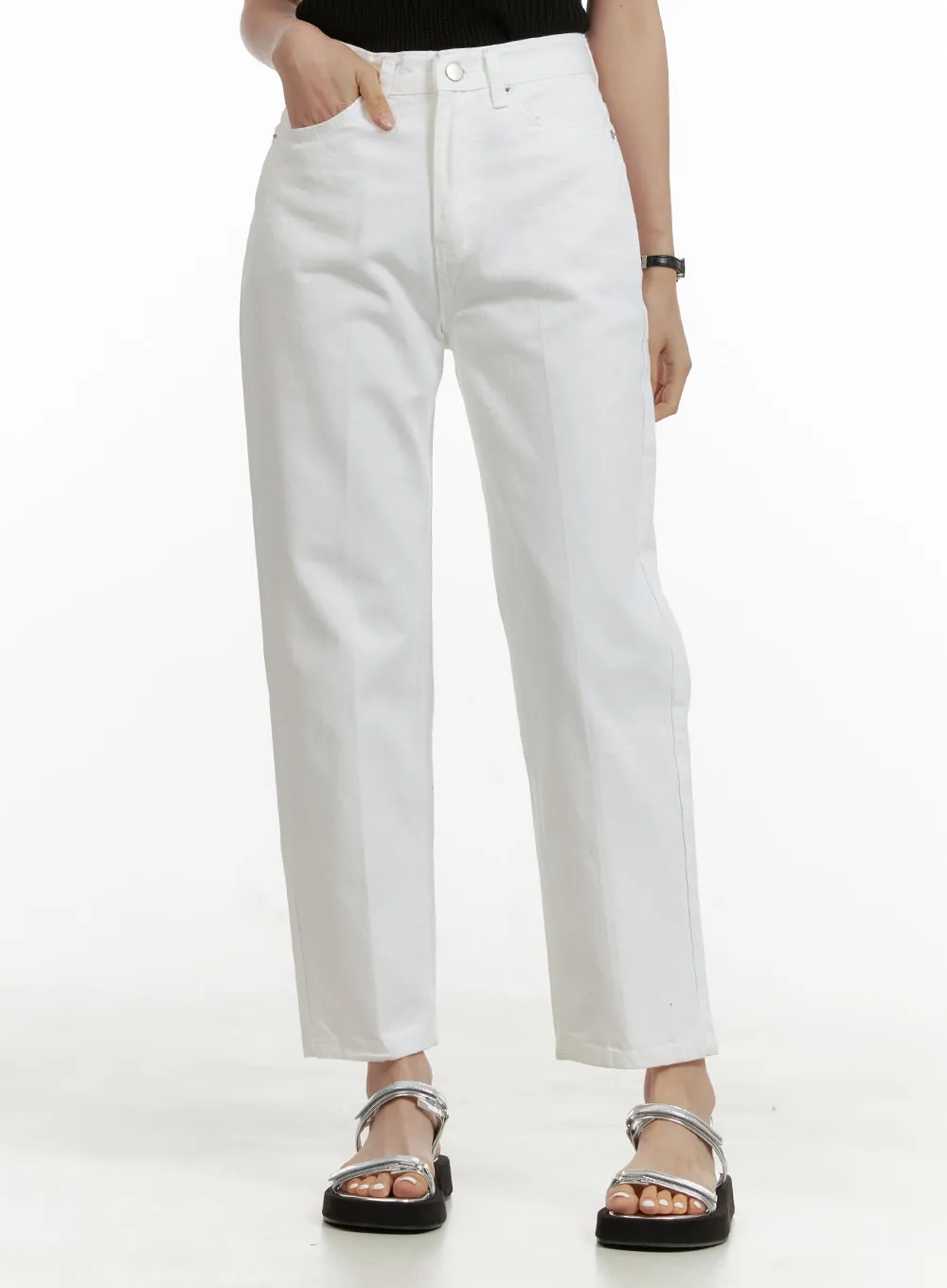 Cotton Crop Straight Fit Pants OU413