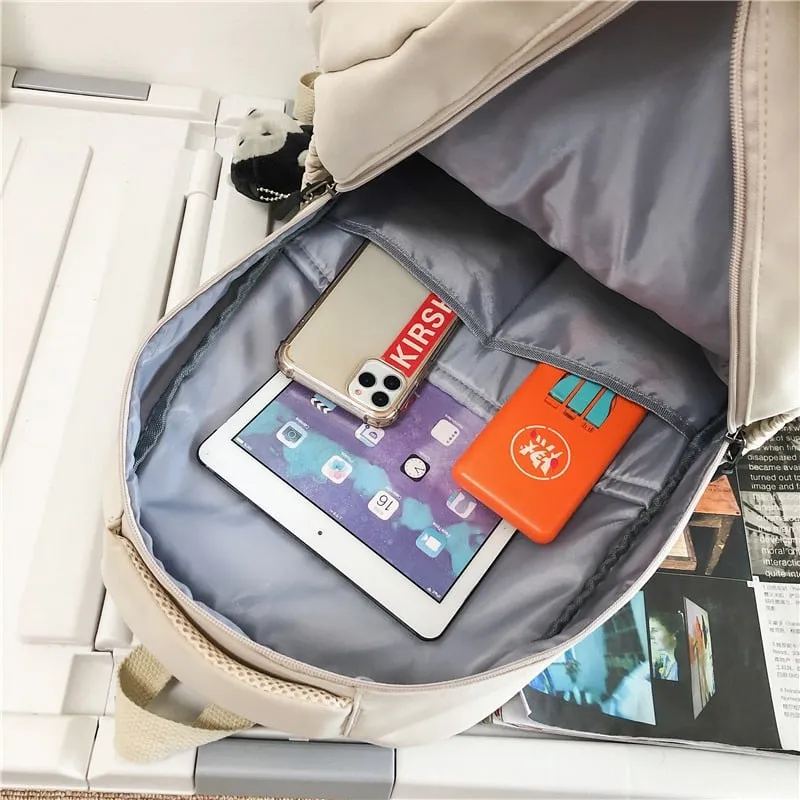 Cute Solid Color Nylon Backpack