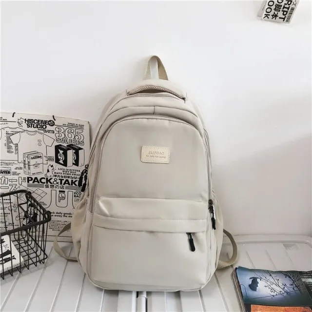 Cute Solid Color Nylon Backpack