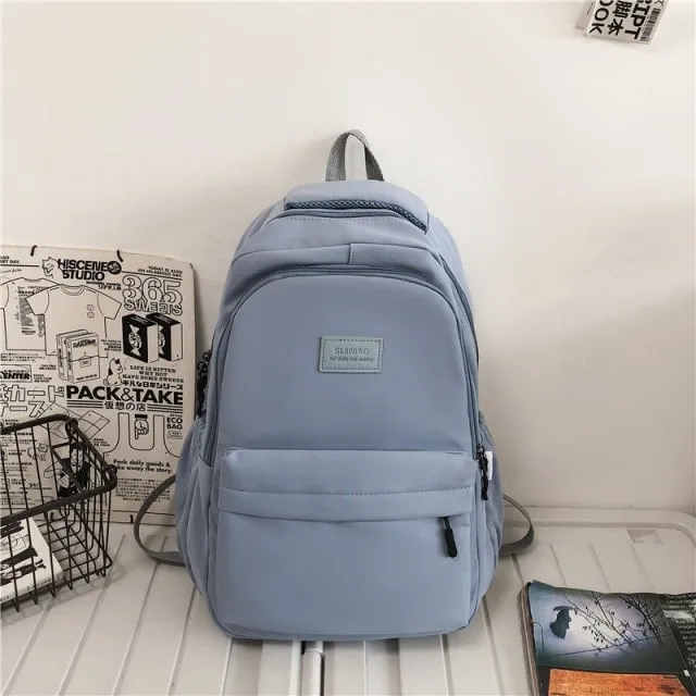 Cute Solid Color Nylon Backpack