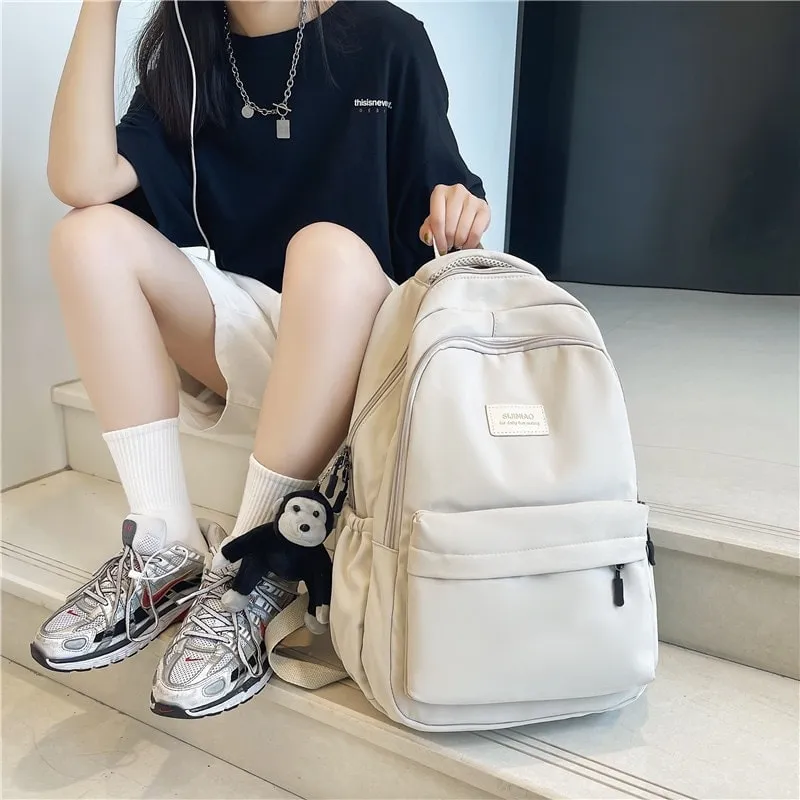 Cute Solid Color Nylon Backpack