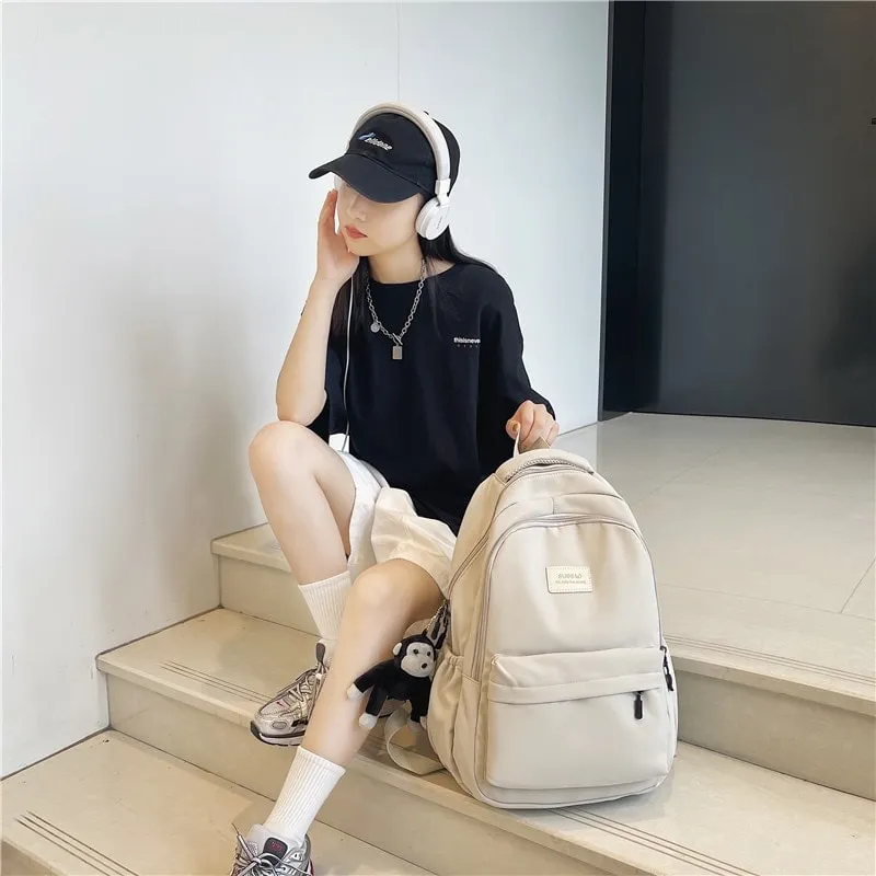 Cute Solid Color Nylon Backpack
