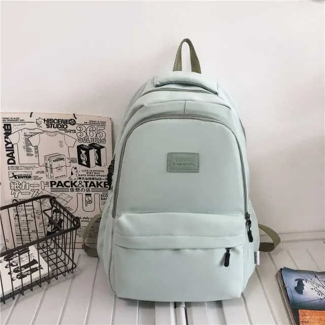 Cute Solid Color Nylon Backpack