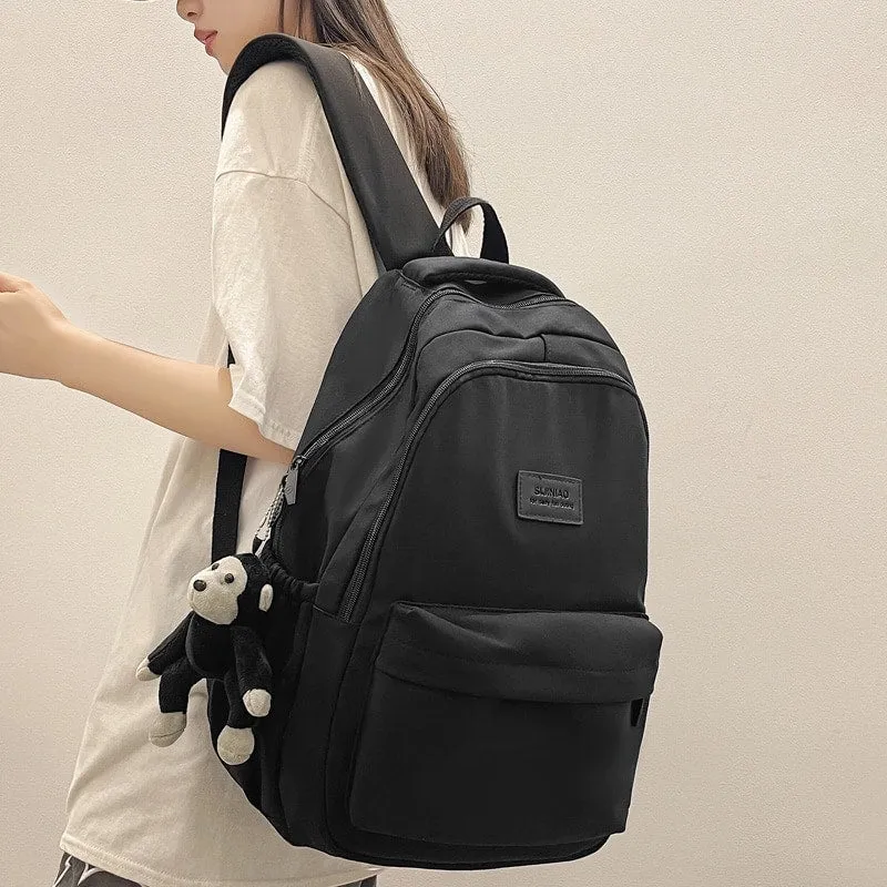 Cute Solid Color Nylon Backpack