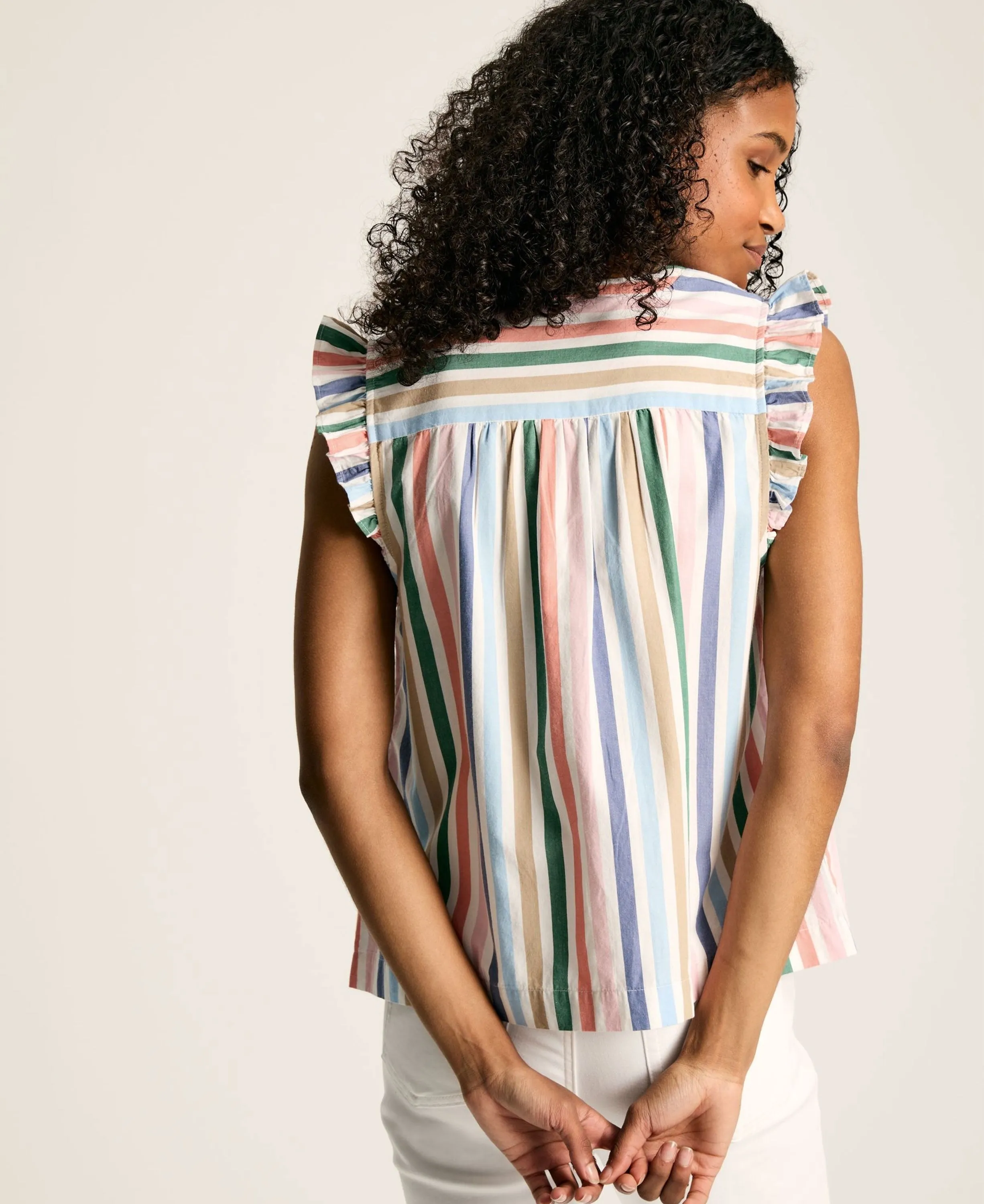 Cynthia Striped Cotton Blouse - Multi
