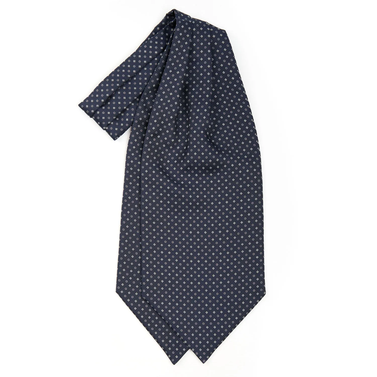 DARK BLUE SILK ASCOT TIE
