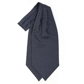 DARK BLUE SILK ASCOT TIE