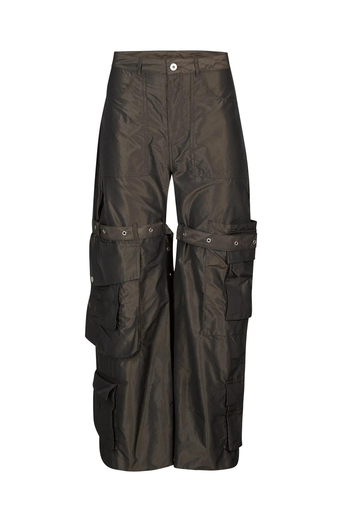 DARK BROWN MULTI POCKET TROUSERS