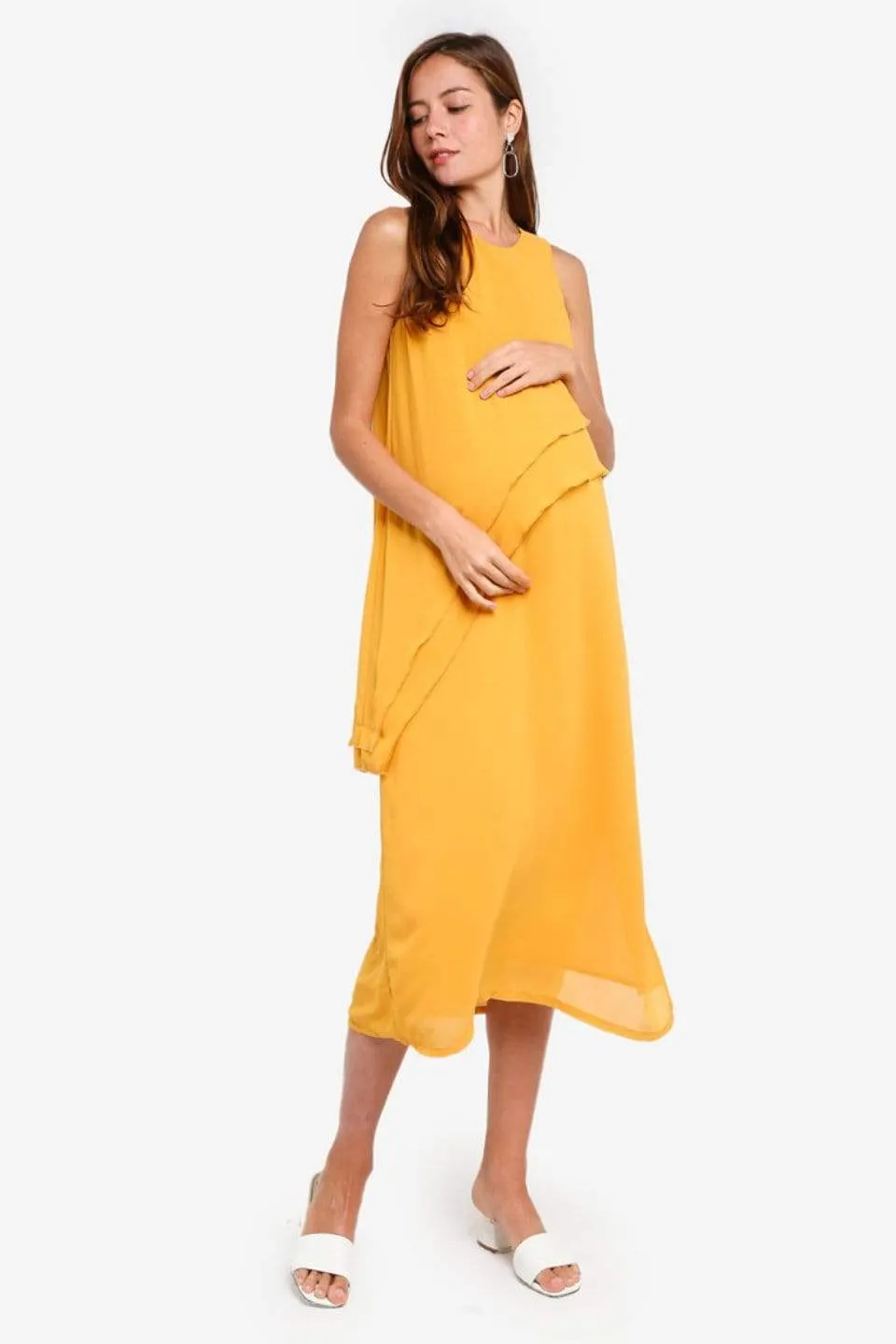 Delja Sleeveless Nursing Dress Yellow