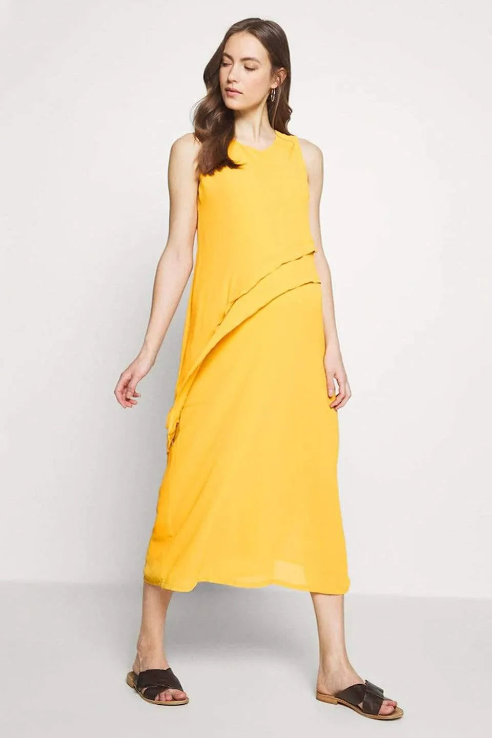 Delja Sleeveless Nursing Dress Yellow