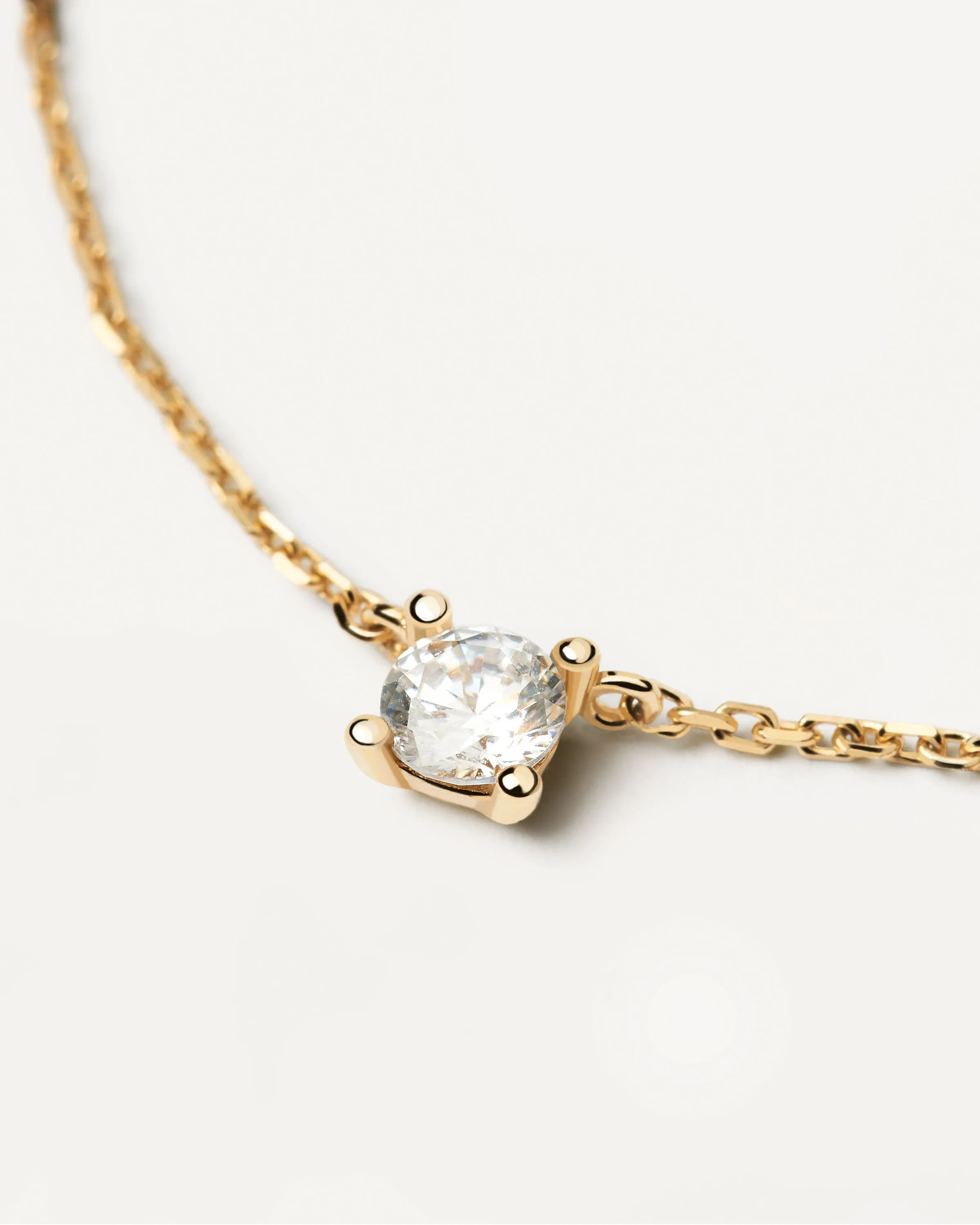 Diamonds and Gold Solitaire Medium Necklace