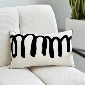 Embroidery Scribble Long Pillow