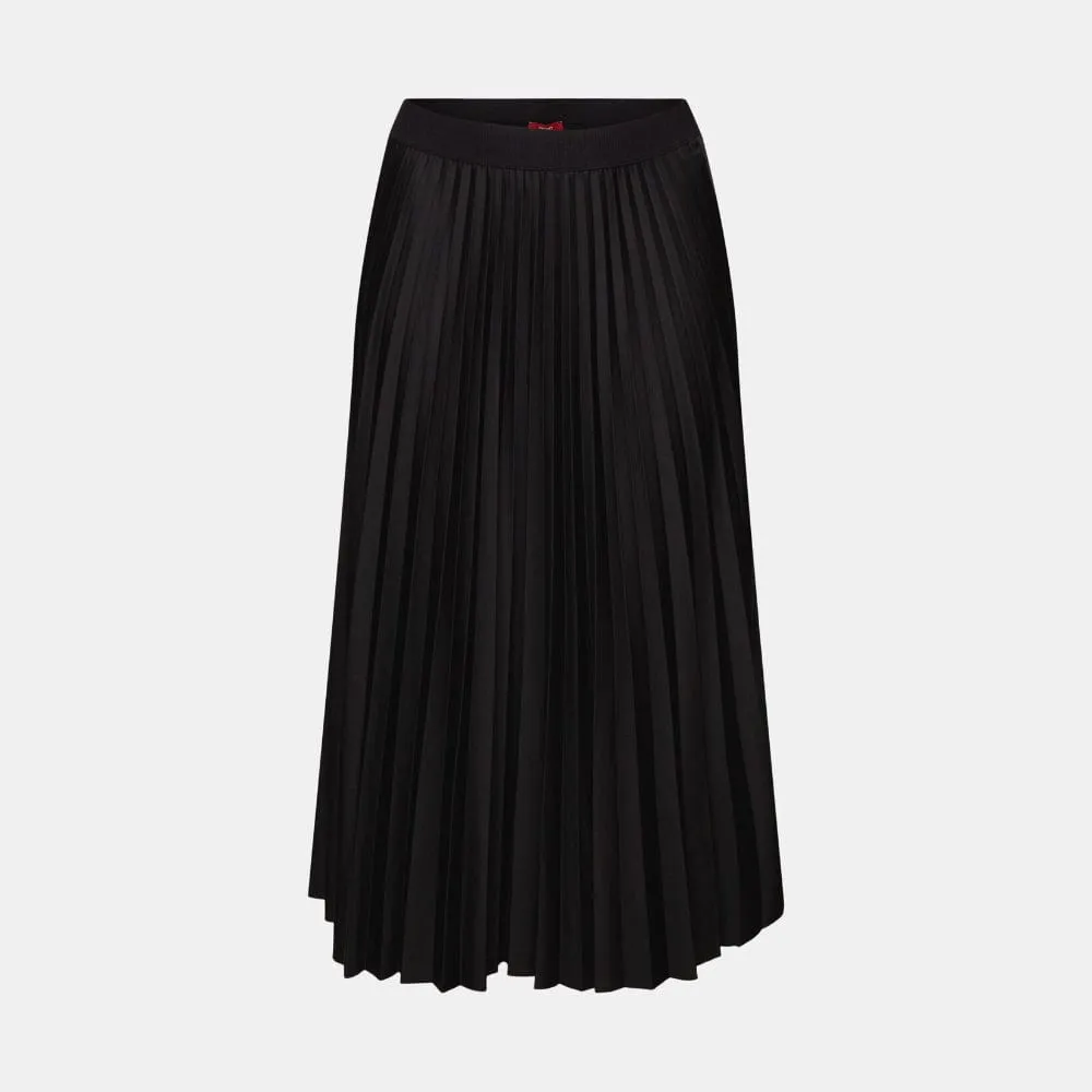 Esprit Pleated midi skirt in Black