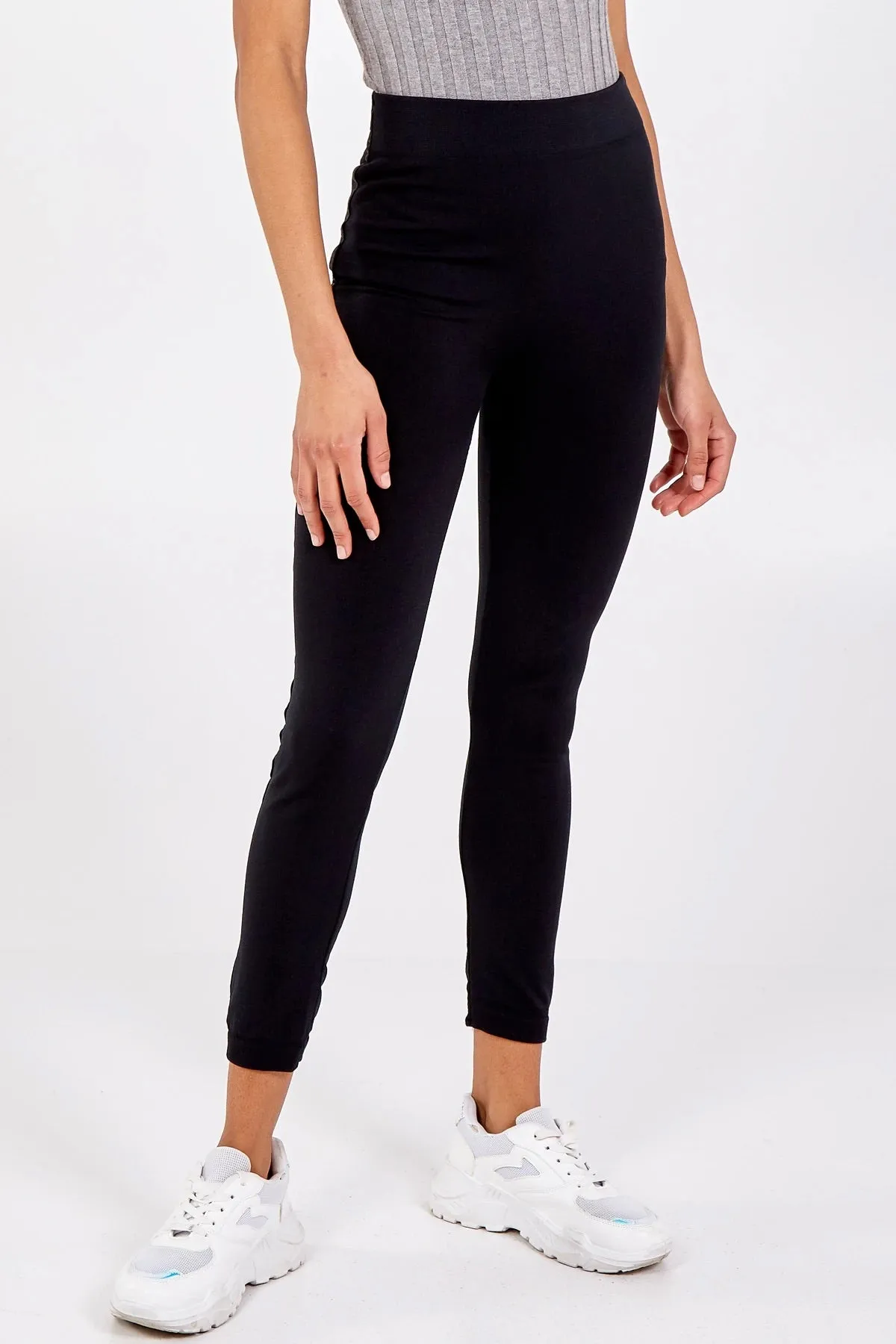 Faux Leather Stripe Leggings