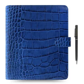 Filofax Classic Croc Print A5 Indigo Leather Organizer Agenda 2024