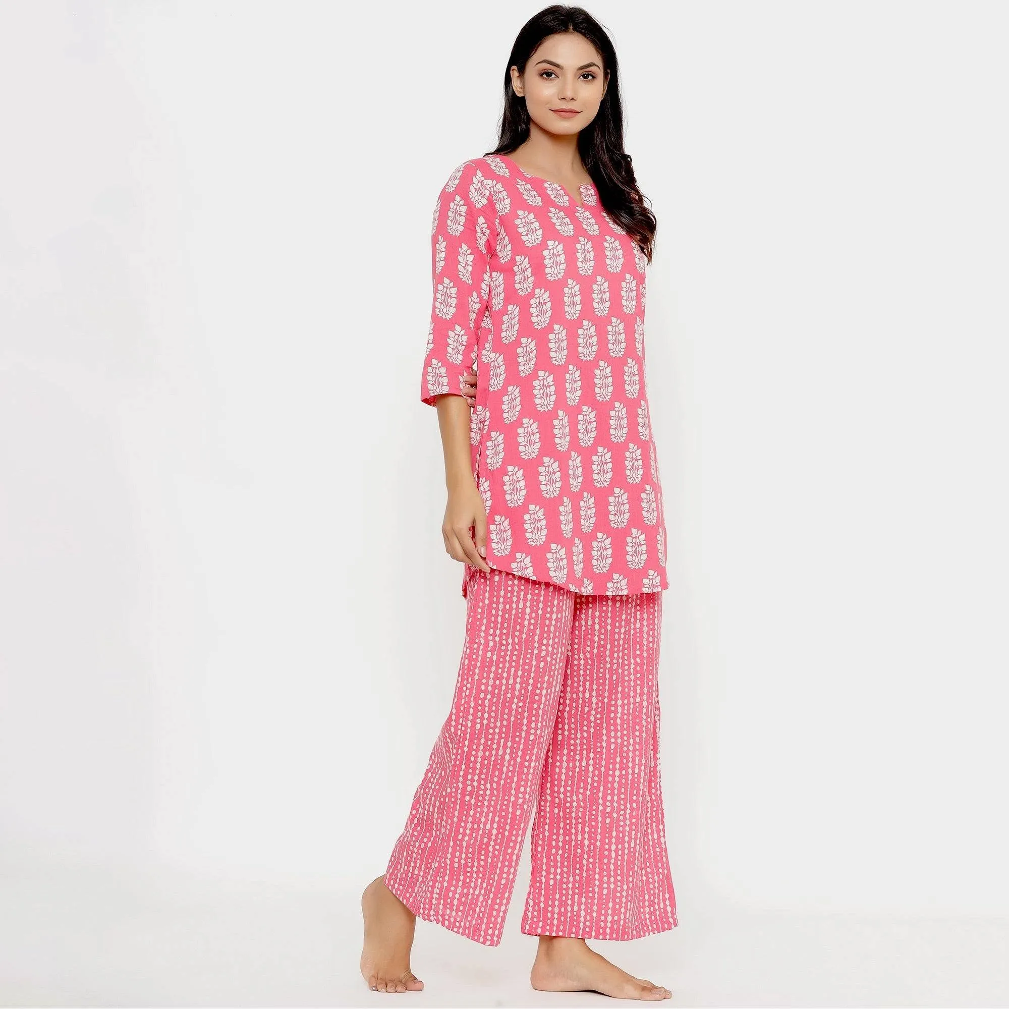 Floral Bouquet On Pink Loungewear